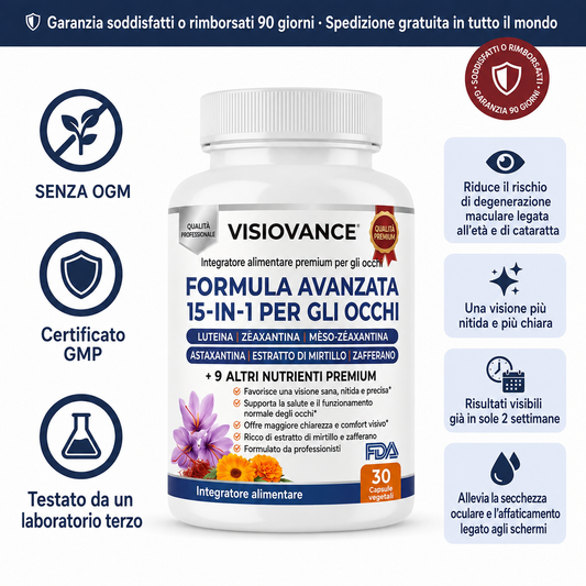 VisioVance Formula Avanzata per gli Occhi 15-in-1