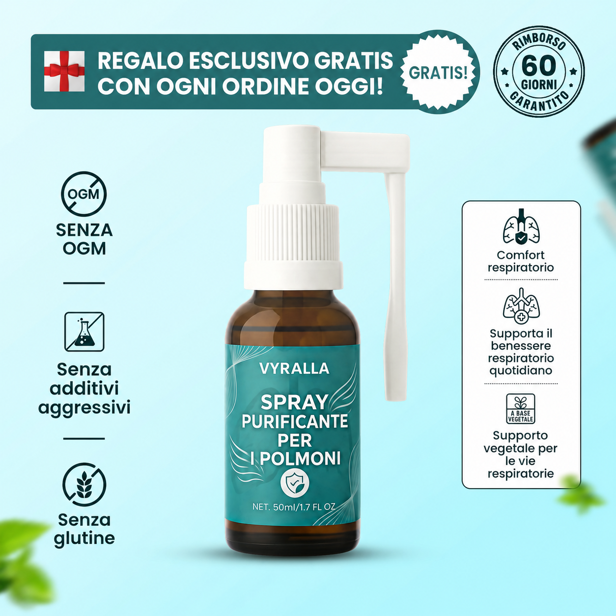 Vyralla™ Spray Detergente per i Polmoni