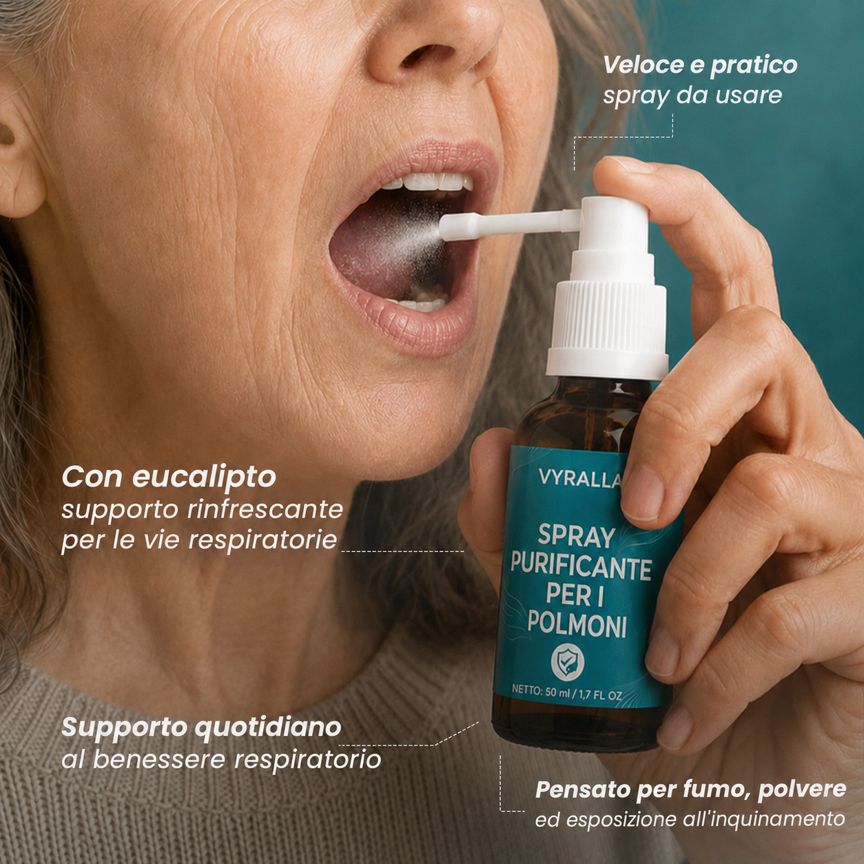 Vyralla™ Spray Detergente per i Polmoni