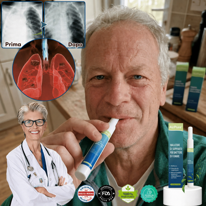 AirPure™ | I tuoi polmoni lanciano l’allarme. Dai loro finalmente il supporto di cui hanno bisogno – in soli 7 giorni.